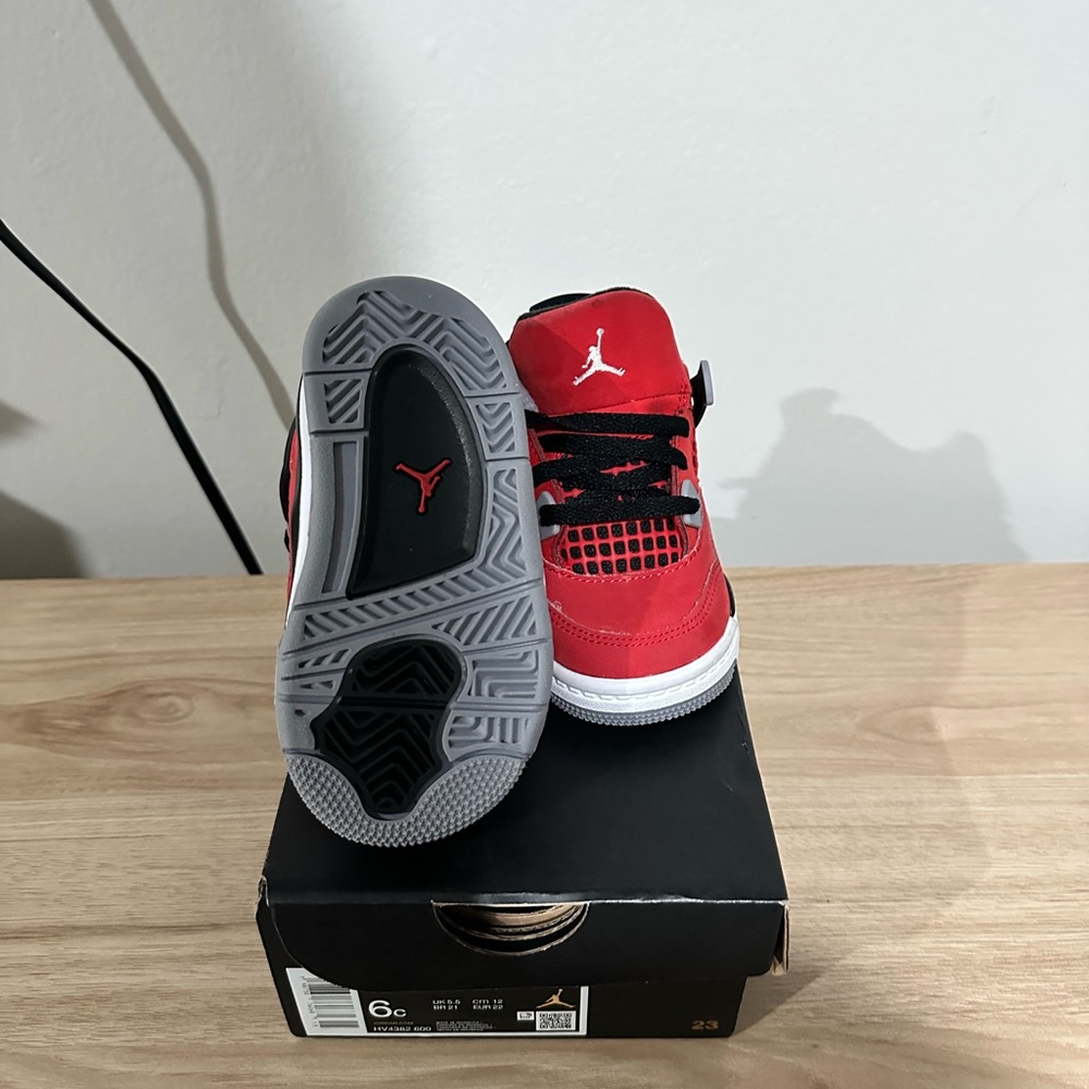 Jordan Kids' Red and Black Retro Basketball Sneakers